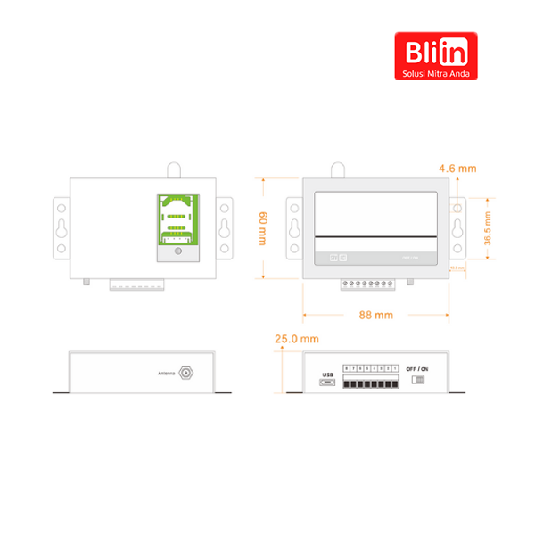 Smart IoT Gateway 1DO 1AI 1TI RS485