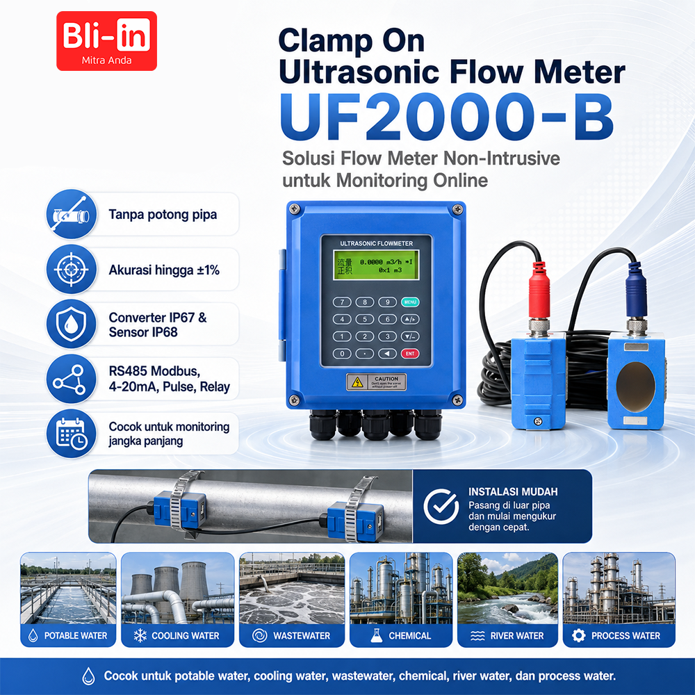Clamp On Ultrasonic Flow Meter UF2000-B