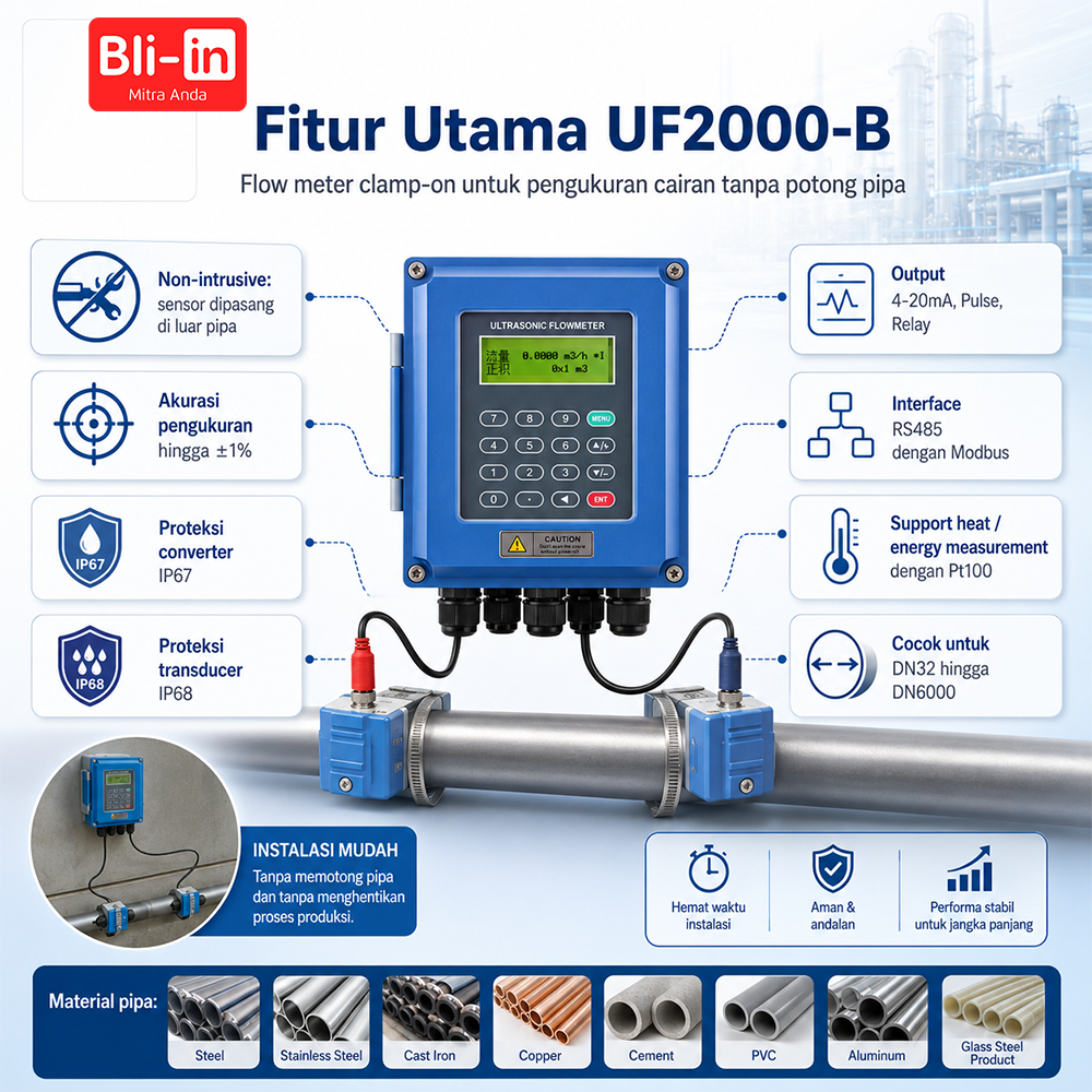 Clamp On Ultrasonic Flow Meter UF2000-B - Image 4